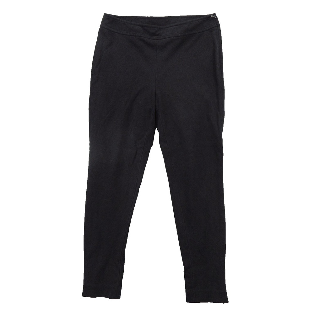 St. John Pants Womens 8 Black Leggings Ankle Zip Pull On Stretch Knit Slim